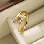 Cross & Zircon Ring for Women