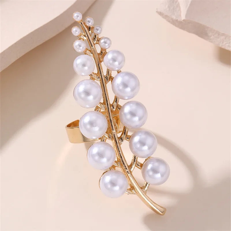 Long Long-Style Ring with Pearls