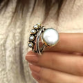 Vintage-Style Ring with Pearl