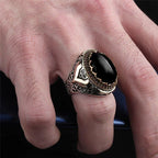 Wide ring for Arab Muslim men in black