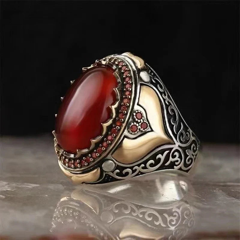 Wide ring for Arab Muslim men in red