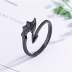 Dragon Ring in Silver for Men and Women black