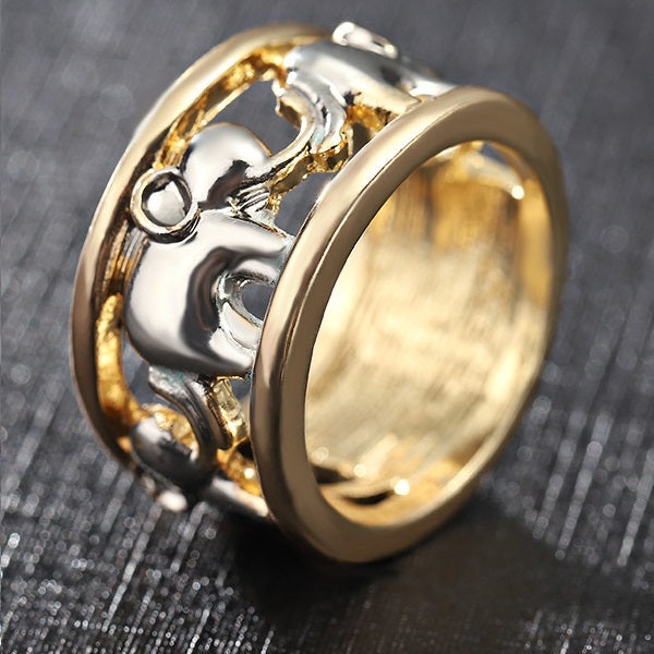 Elephant Ring Gold and Silver