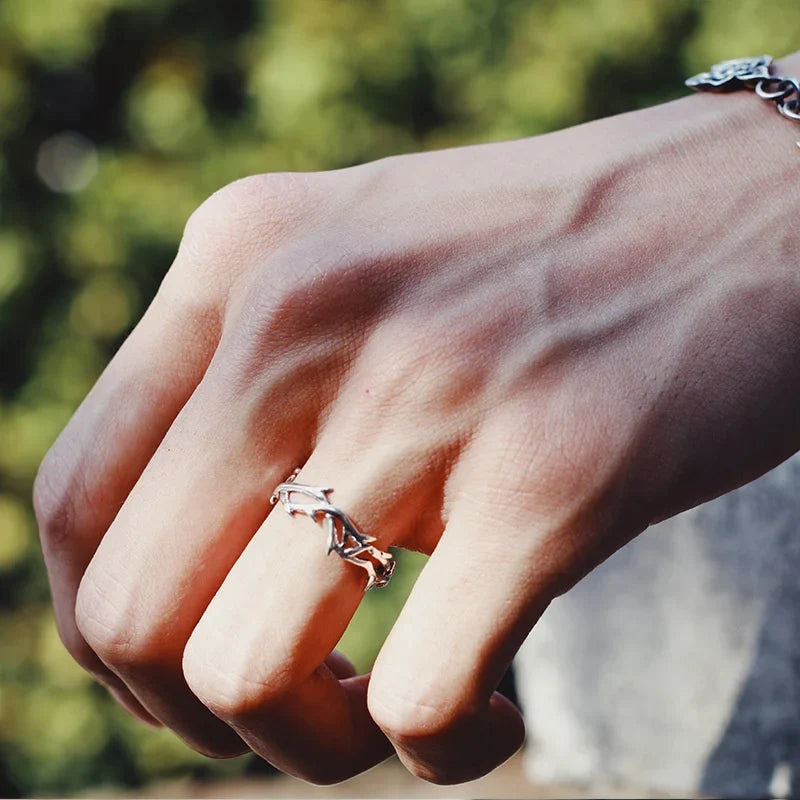 Silver Coral Branch Ring