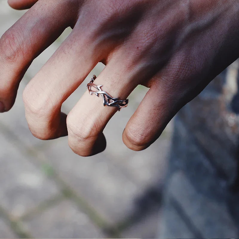 Silver Coral Branch Ring