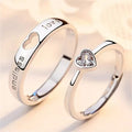 Endless Love Silver and Diamond Rings (Set of 2)