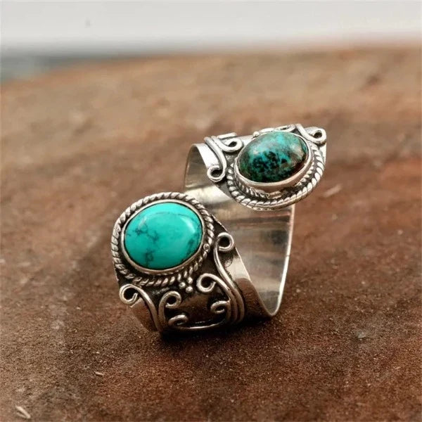 Ethnic Ring with Natural Stones