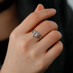 Women's bee ring silver-tone