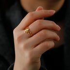 Women's bee ring gold-tone