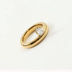 Thin Water Drop Ring with Zircon Pearl 1