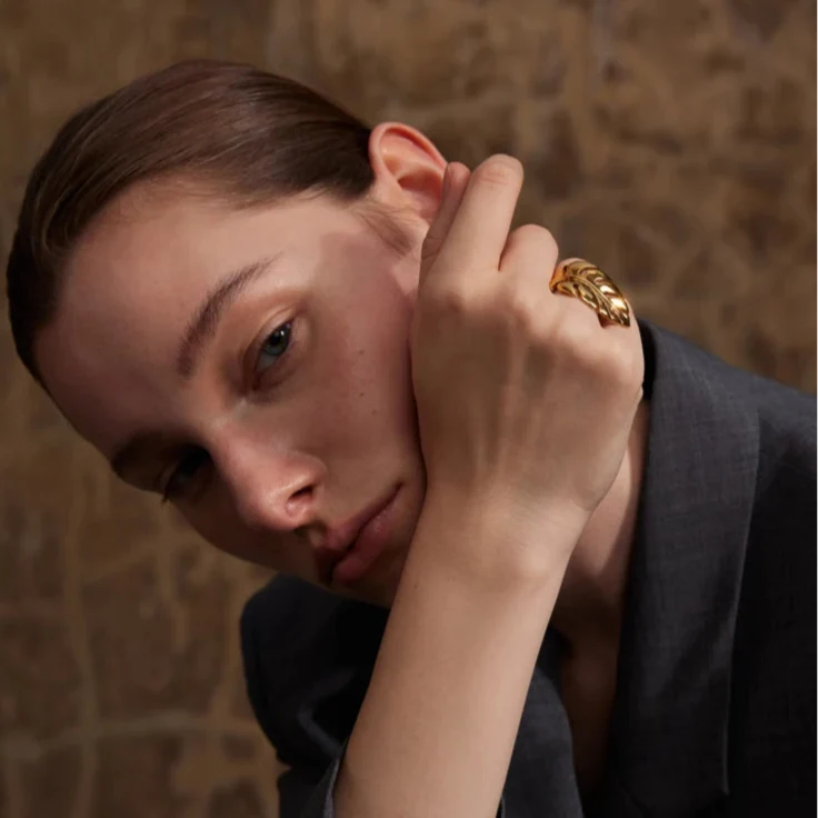 Palm Leaf Ring gold
