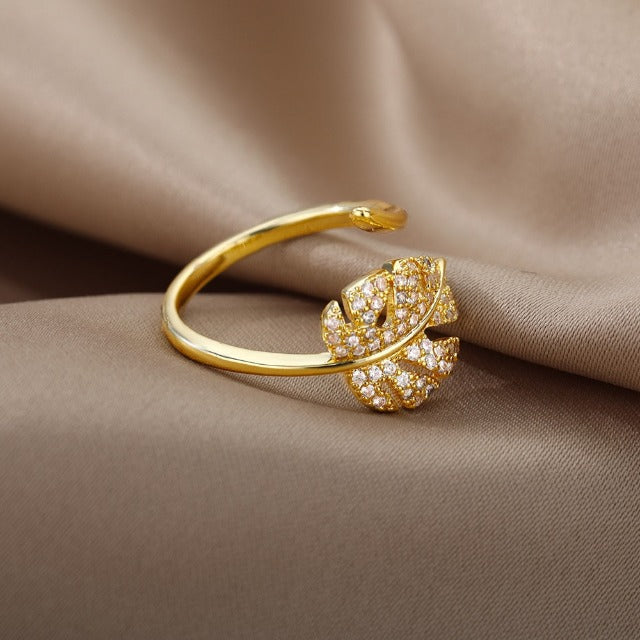 Gold Palm Leaf Ring