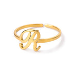 Delicate personalized ring with initial r