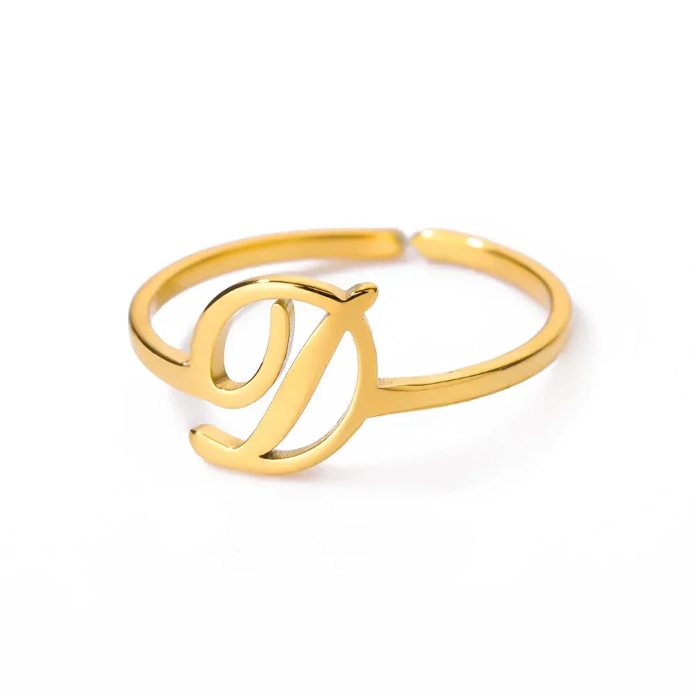 Delicate personalized ring with initial d