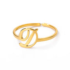 Delicate personalized ring with initial d