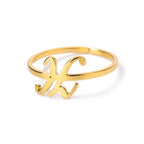 Delicate personalized ring with initial k