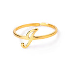 Delicate personalized ring with initial i