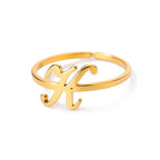 Delicate personalized ring with initial k