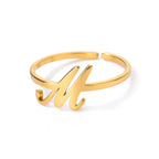 Delicate personalized ring with initial m
