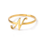 Delicate personalized ring with initial n