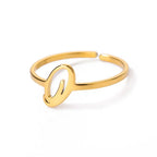 Delicate personalized ring with initial o