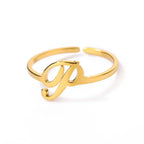 Delicate personalized ring with initial p