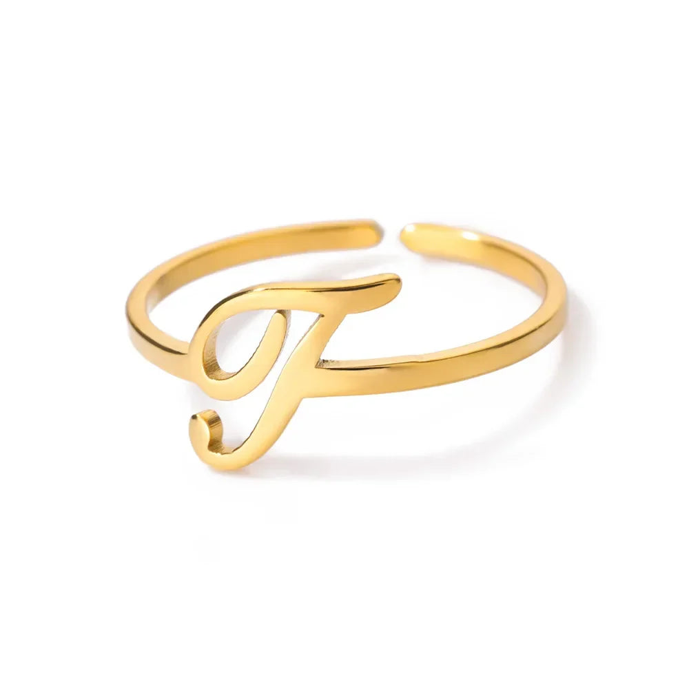 Delicate personalized ring with initial j