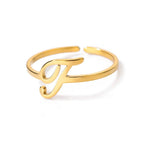 Delicate personalized ring with initial j