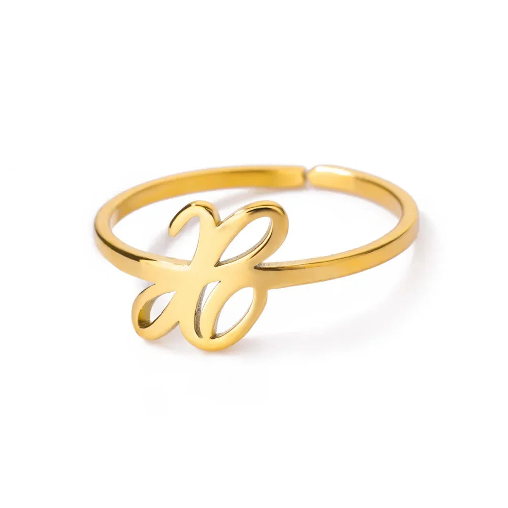 Delicate personalized ring with initial x
