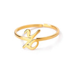 Delicate personalized ring with initial z