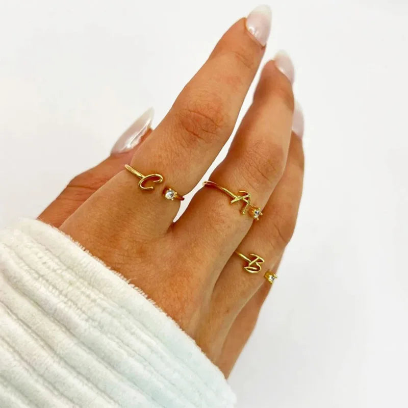 Fine women's ring personalized with initial