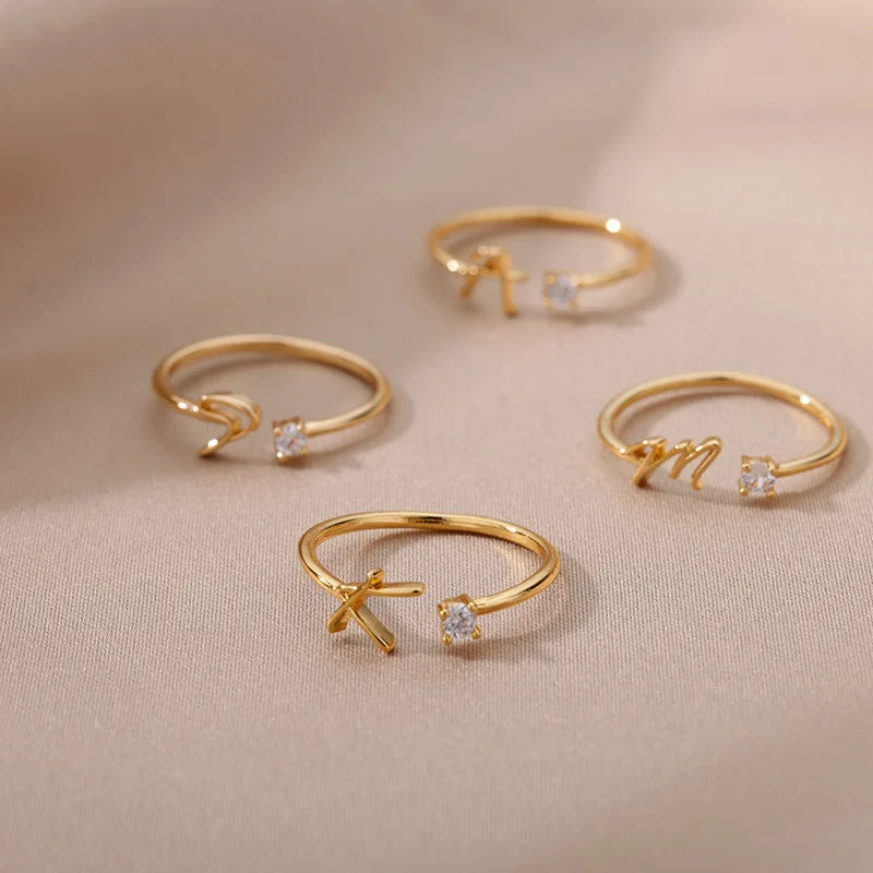 Fine women's ring personalized with initial