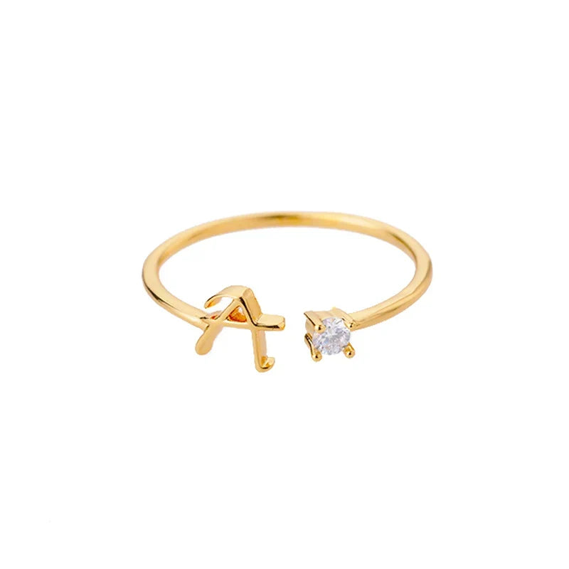 Fine women's ring personalized with initial a