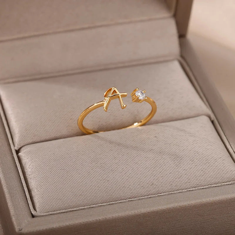 Fine women's ring personalized with initial a