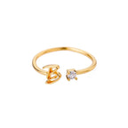 Fine women's ring personalized with initial b