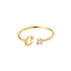 Fine women's ring personalized with initial c