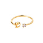 Fine women's ring personalized with initial d