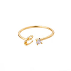 Fine women's ring personalized with initial e