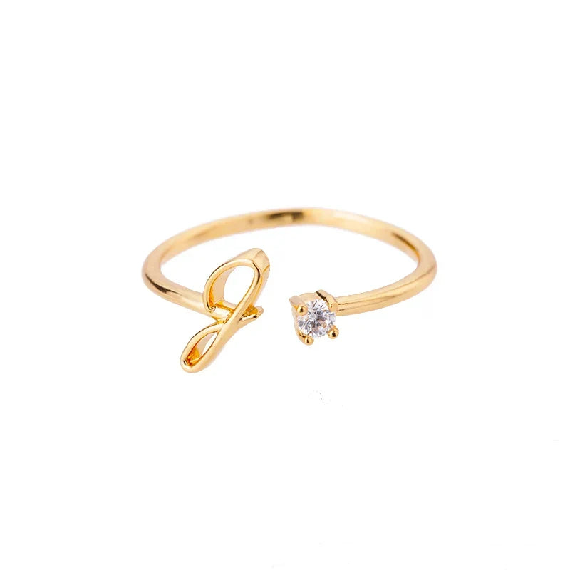 Fine women's ring personalized with initial j