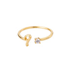 Fine women's ring personalized with initial i