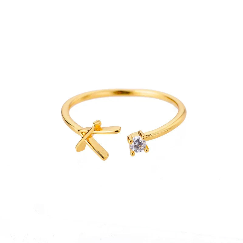 Fine women's ring personalized with initial v