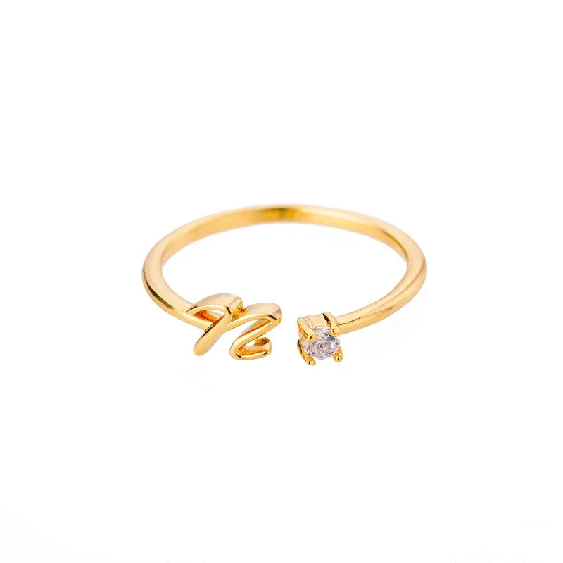 Fine women's ring personalized with initial n