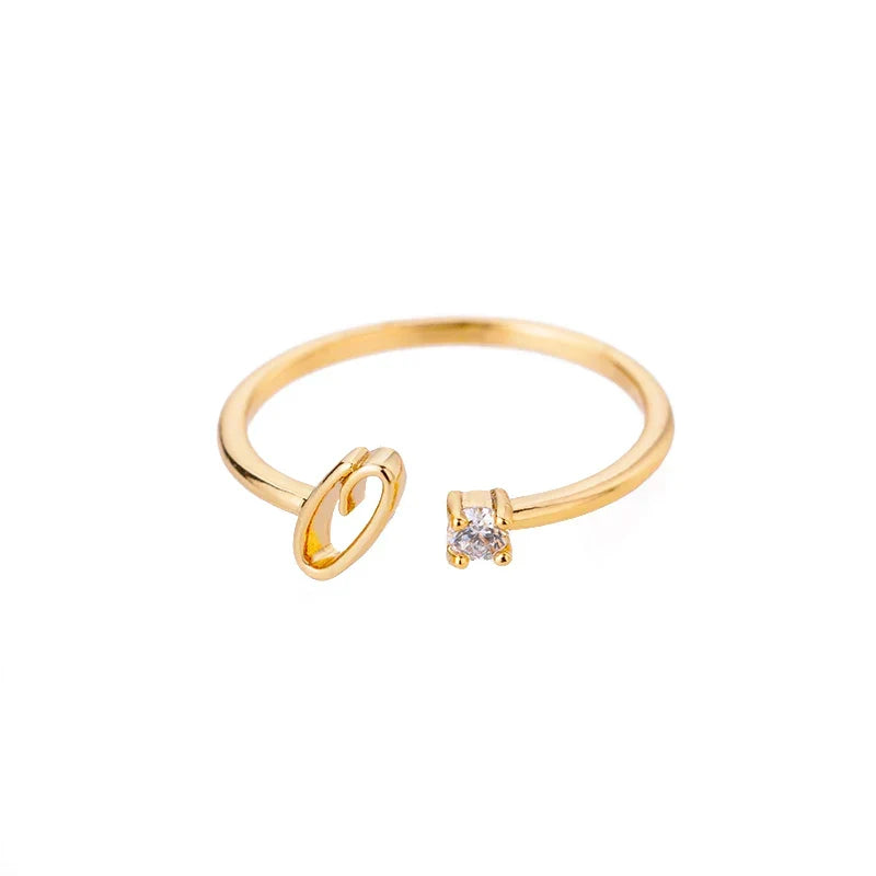 Fine women's ring personalized with initial o