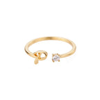 Fine women's ring personalized with initial p