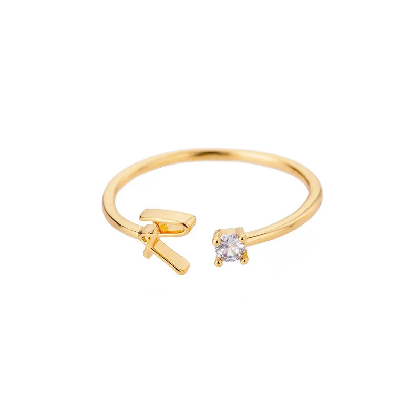 Fine women's ring personalized with initial r