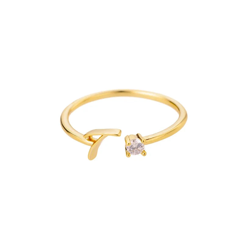Fine women's ring personalized with initial t