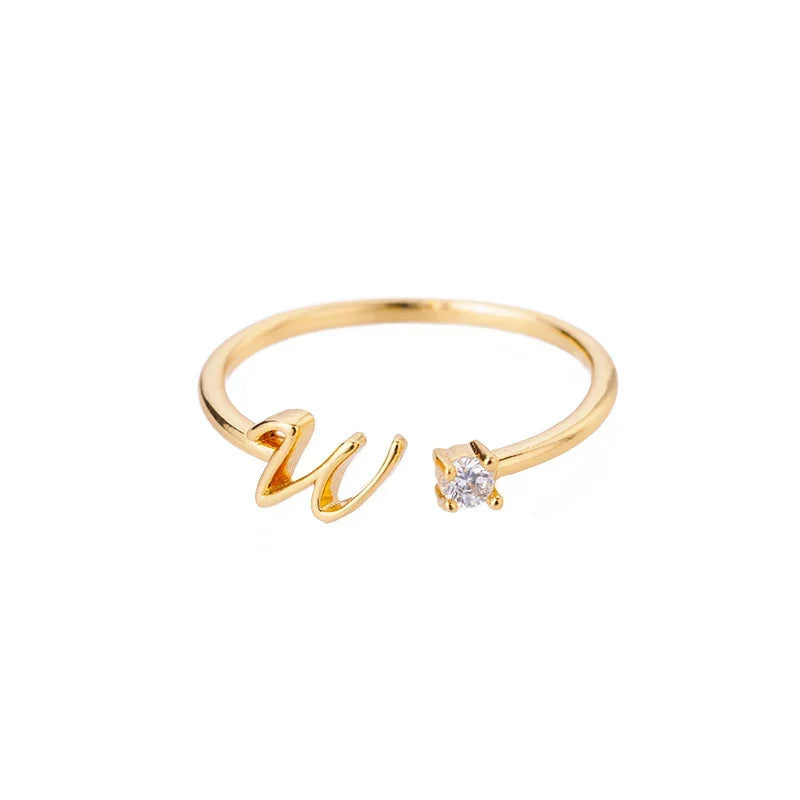 Fine women's ring personalized with initial w