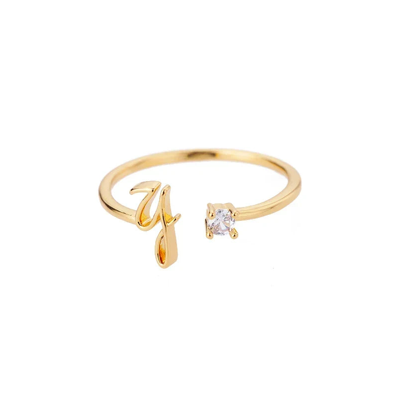 Fine women's ring personalized with initial y