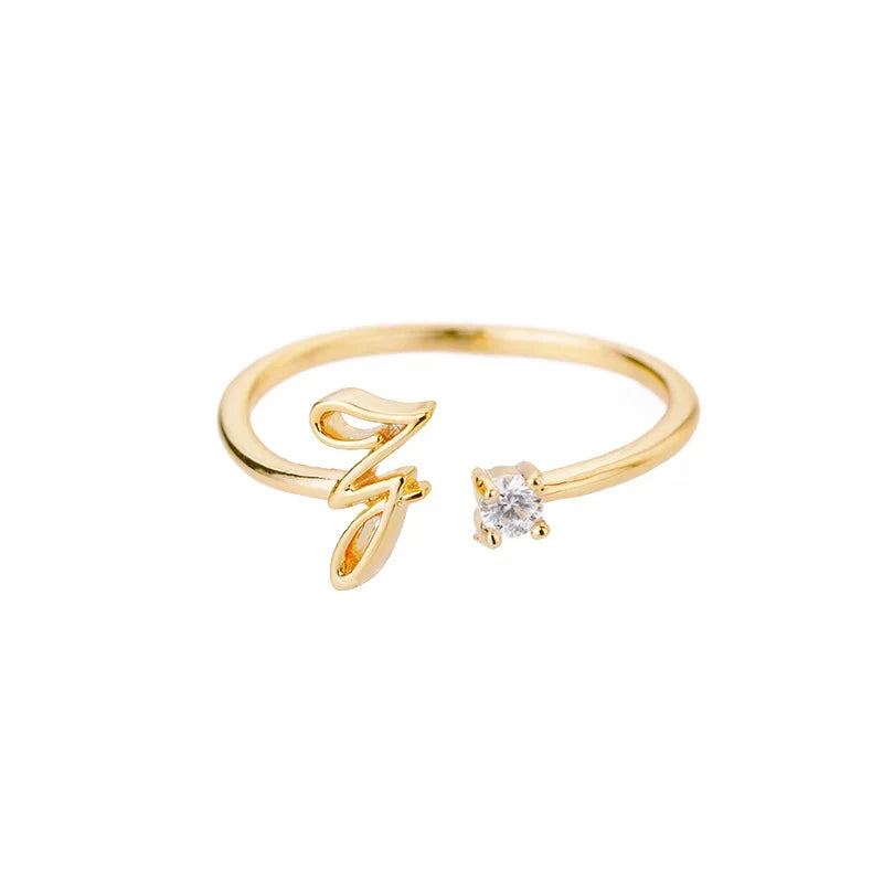 Fine women's ring personalized with initial z