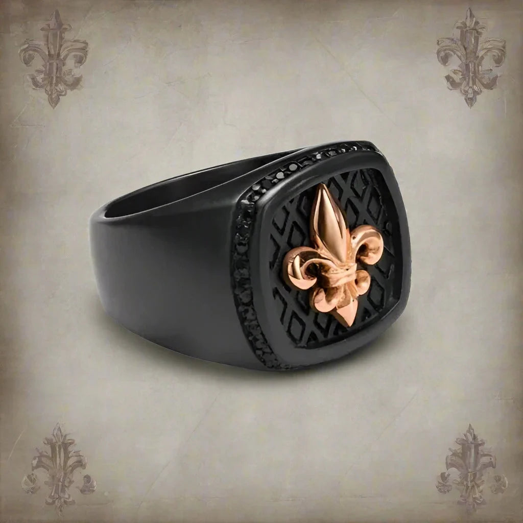 Fleur-de-Lis Signet Ring Rose Gold